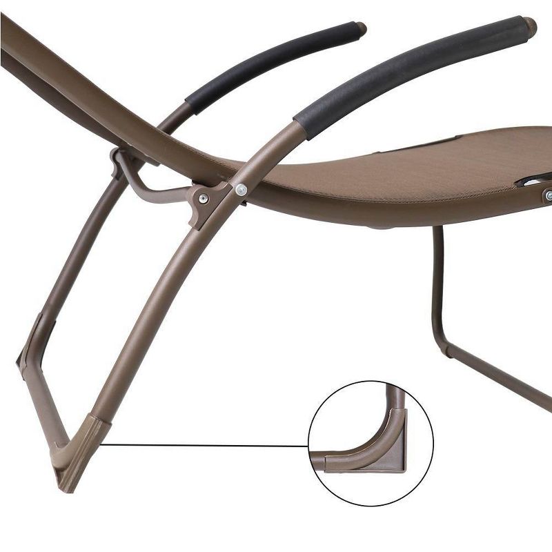 2pc Outdoor Reclining Chaise Lounge Chairs - Brown - Crestlive Products