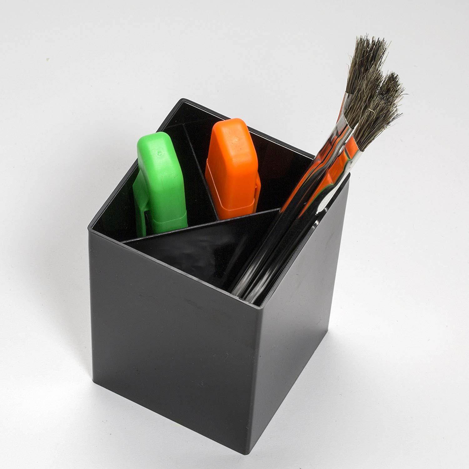 Officemate OIC Pencil Cup with 3 Compartments, Black (93681)