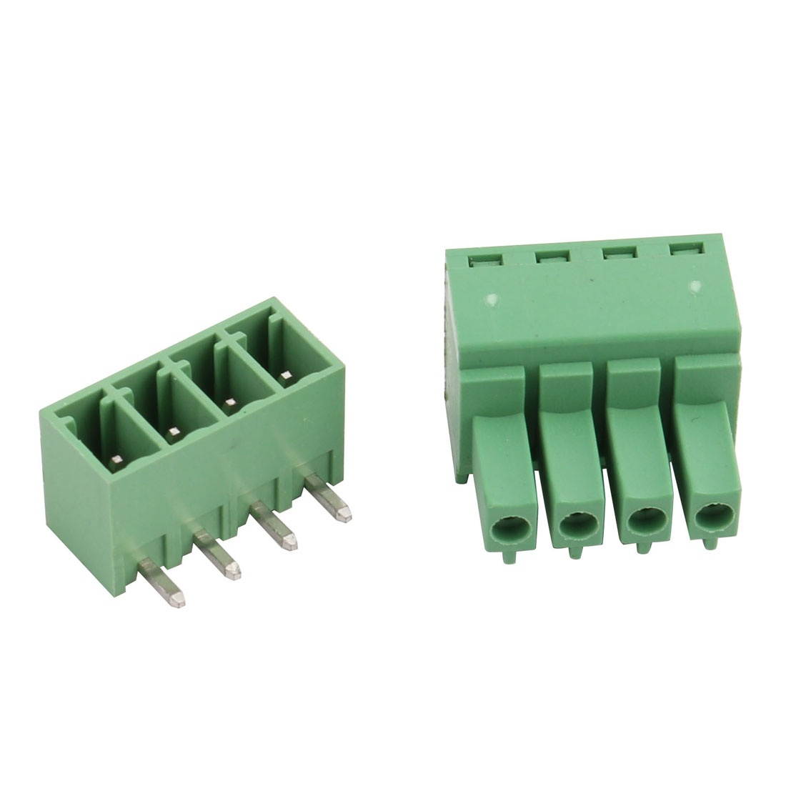 5 Sets 300V 8A 3.81mm Pitch 4P Male Female PCB Screw Terminal Block Connector Green
