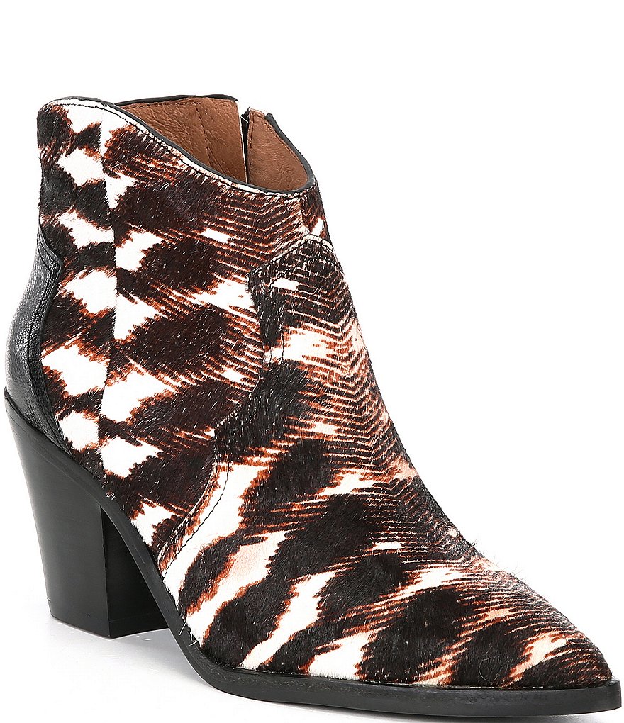 Antonio Melani Paytton Printed Haircalf Block Heel Western Booties