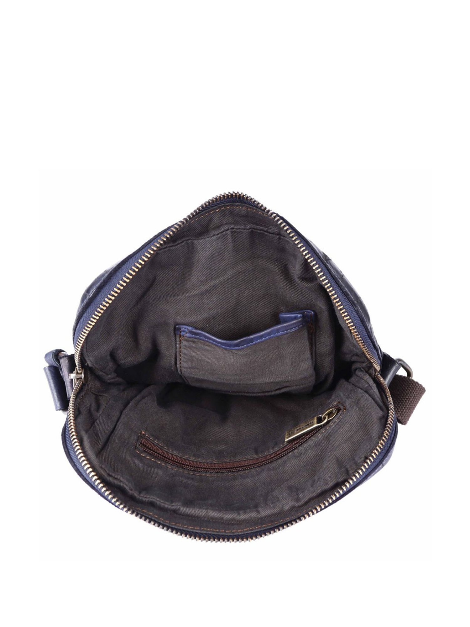 KOMPANERO Maverick Blue Leather Printed Cross Body Bag