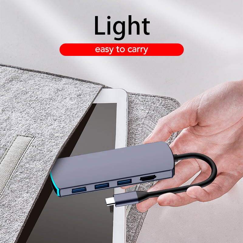 8-in-1 USB HUB Type C Docking Station USB 3.0 HDMI SD Slot TF Slot 3.5mm Jack Type C PD For Surface Go/Mac Pro