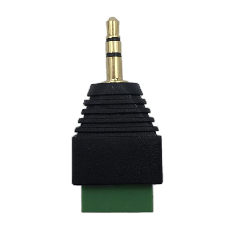 35mm 3 Pole Stereo Audio Video Male to 3 Screw Terminal Female Double Track Headphone Replacement Solderless Balum Converter Adapter 2Pack