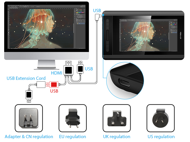 XP-PEN Artist12 11.6 Inch FHD Drawing Monitor Pen Display Graphic Monitor with PN06 Battry-Free Pen Multi-Function Pen Holder and Glove 8192 Pressure Sensitivity