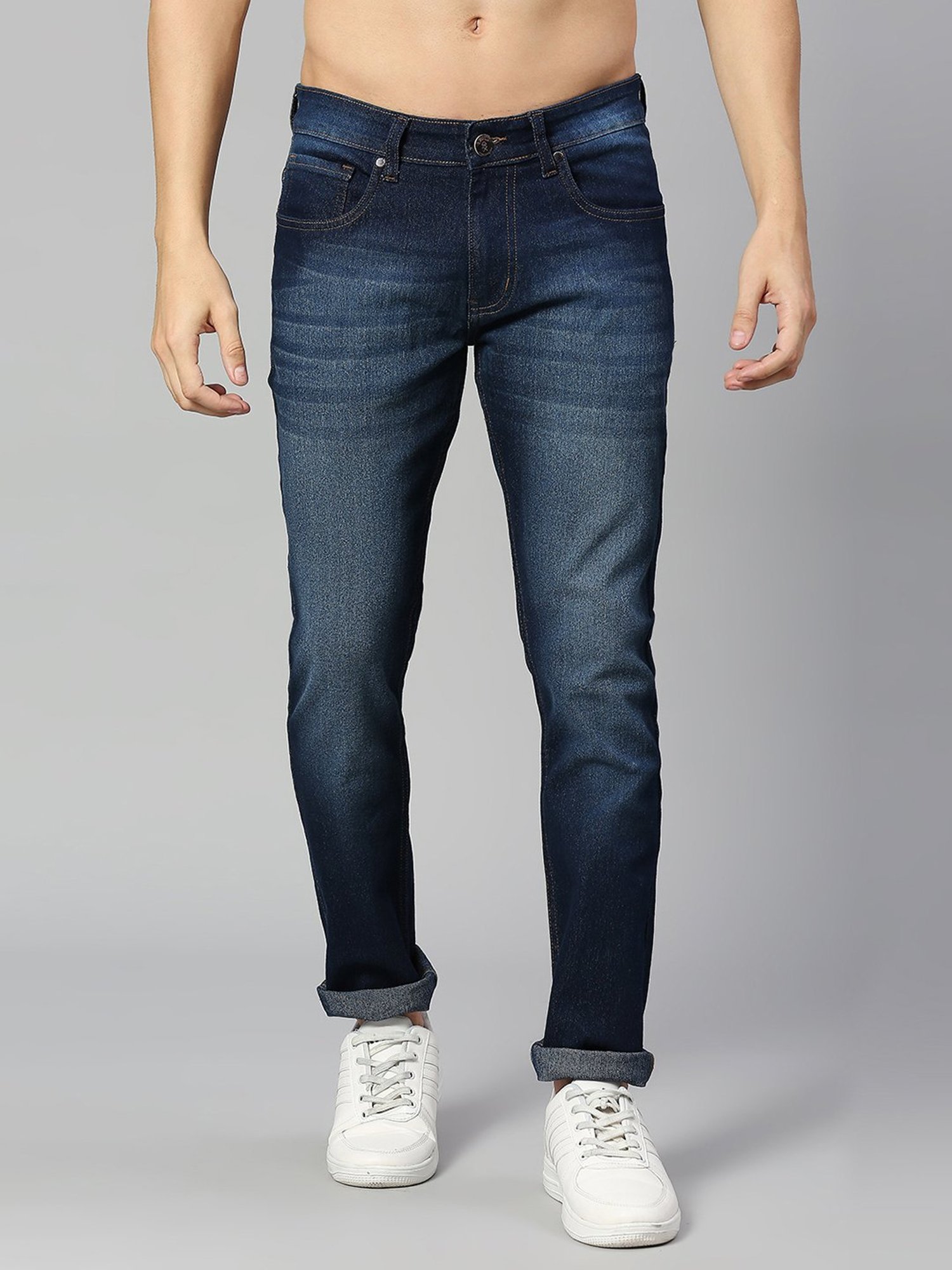 American Eagle Blue Cotton Regular Fit Jeans