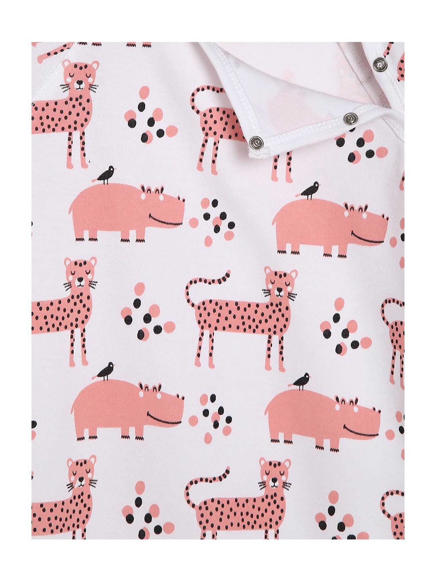 Berrytree Organic Kids Pink Cotton Panther Print Rompers