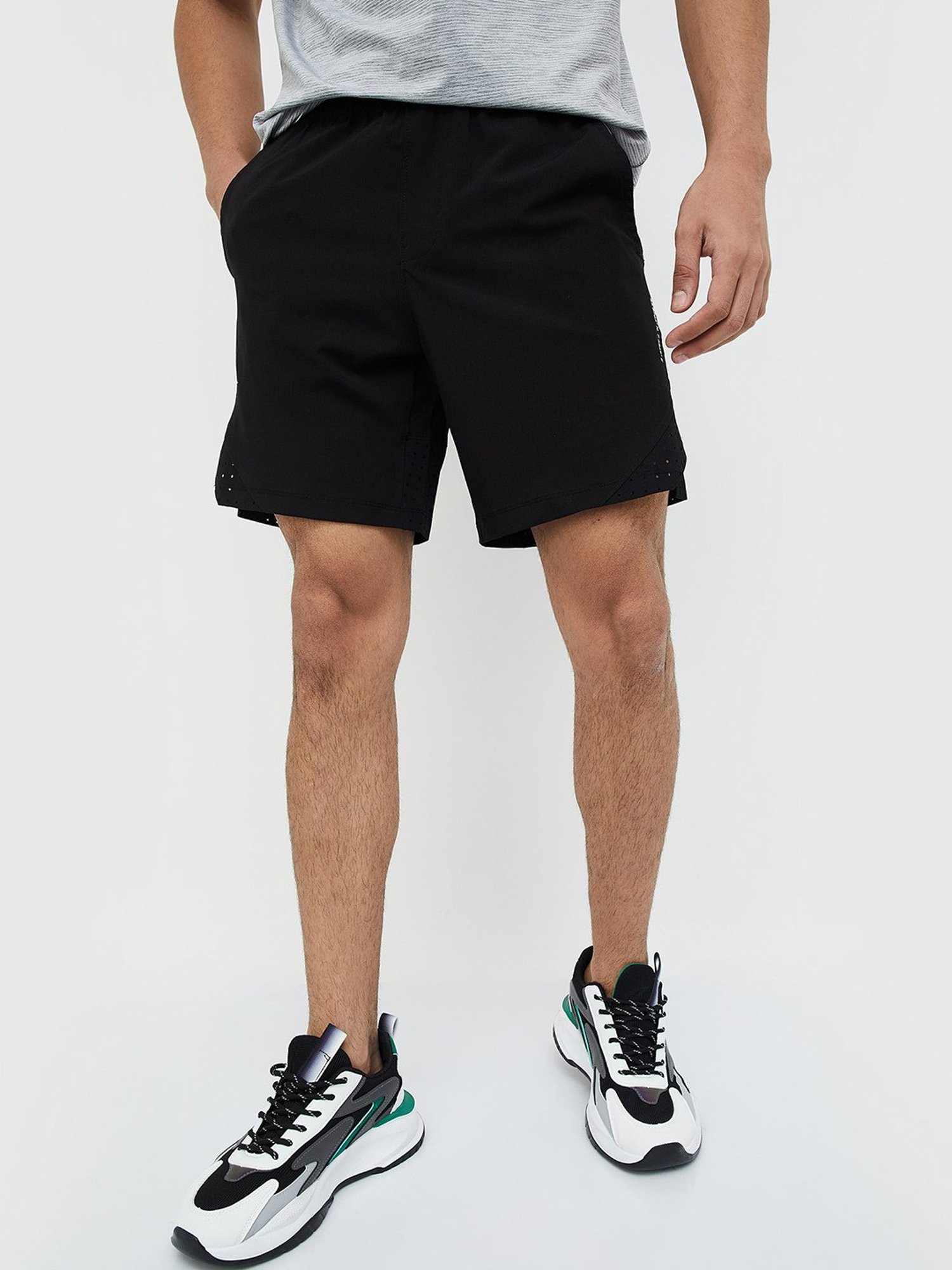 KAPPA Black Regular Fit Sport Shorts