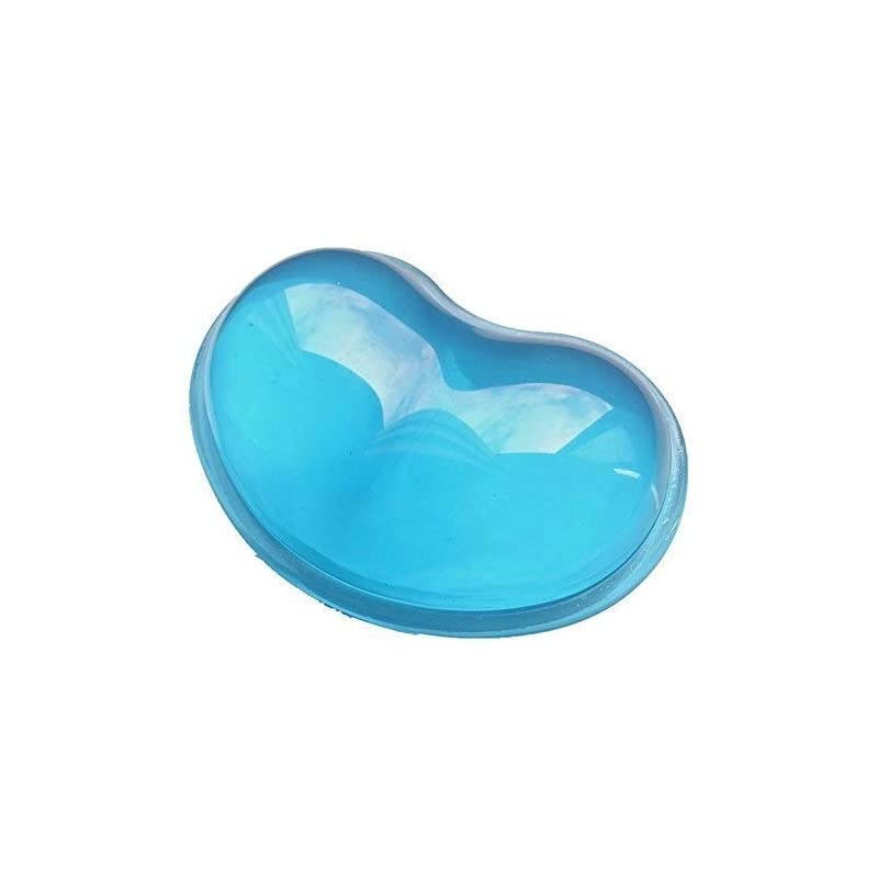 Silicone Gel Wrist Rest Cushion HeartShaped Translucence Ergonomic Mouse Pad Cool Hand Pillow Effectively Reduce Wrist Fatigue Pain Blue