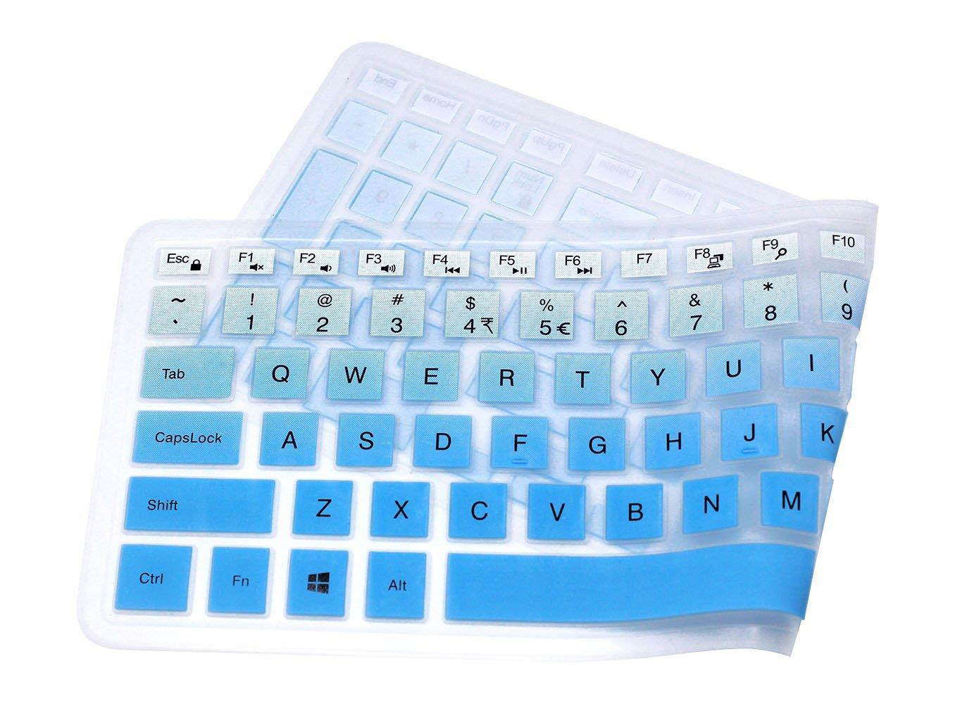 Elastic Silicone Keyboard Cover Skin for 15.6 inch Dell Inspiron 15 3000 & 5000 Series, 17.3 inch Dell Inspiron 17 5000 Series, Inspiron 15 i3541 i5566, Inspiron 17 i5749 Series Laptop (Blue Ombre)