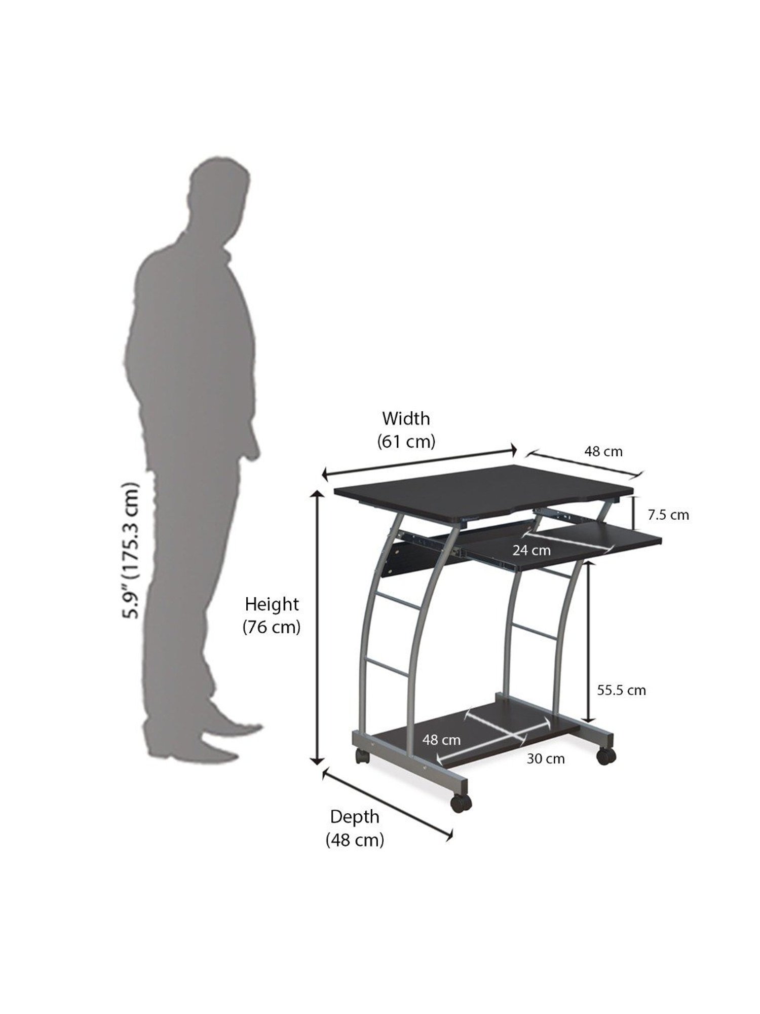 Nilkamal Leo Black & Walnut Engineered Wood Computer Table