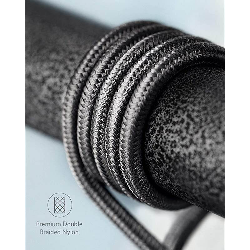 iPhone Charger Cable 6ft Premium Nylon Lightning Cable 2Pack MFi Certified for iPhone Chargers iPhone SEXsXS MaxXRX 8 Plus 76 Plus iPad Pro Air 2 and MoreBlack