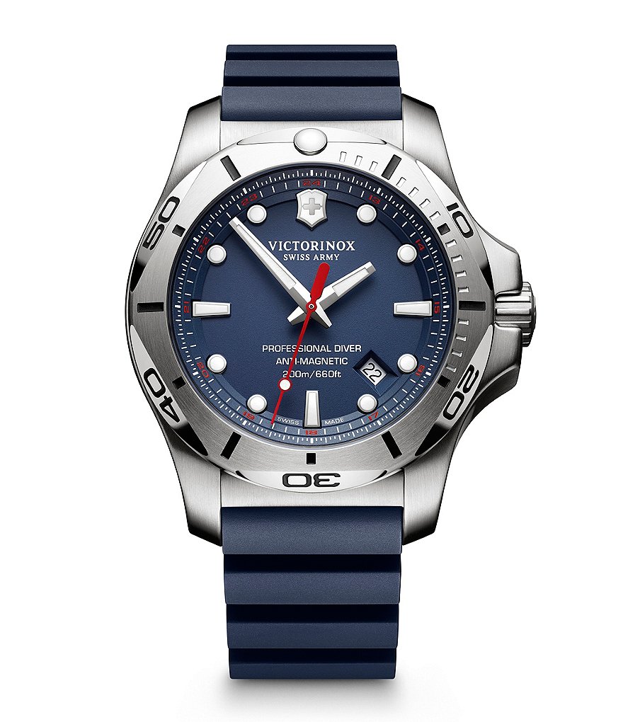 Victorinox Swiss Army I.N.O.X Professional Diver Analog & Date Rubber-Strap Watch
