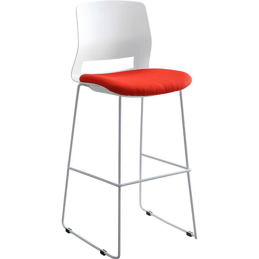Lorell LLR42953 Artic Series Stack Stool, White & Red