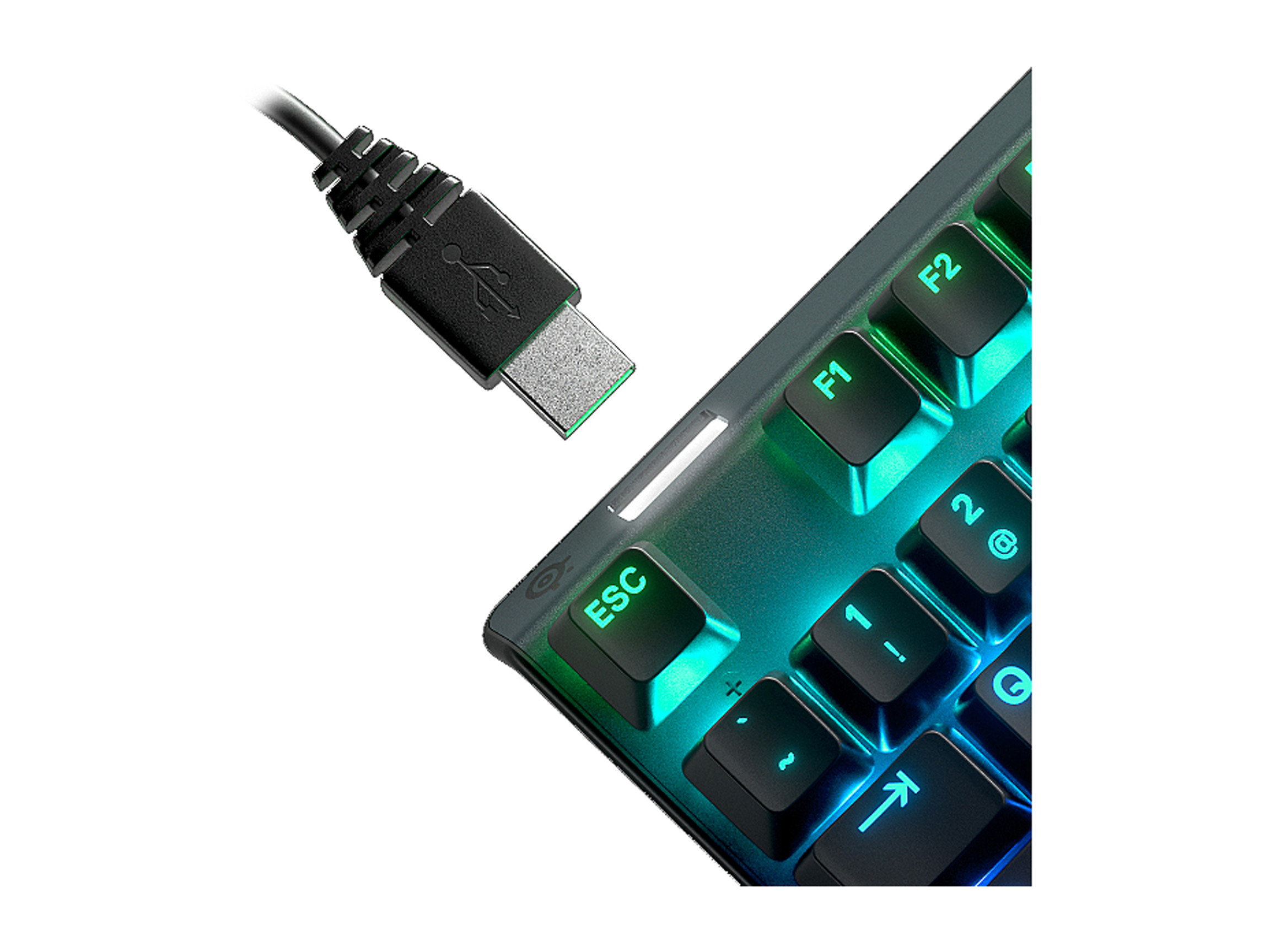 SteelSeries Apex 7 TKL Compact Mechanical Gaming Keyboard - OLED Smart Display - USB Passthrough and Media Controls - Linear and Quiet - RGB Backlit