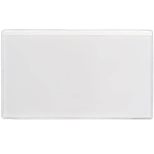 StoreSMART&reg; - 3" x 5" Peel & Stick Vinyl Plastic Pocket - Open Long Side - 10 Pack - STB164L-10