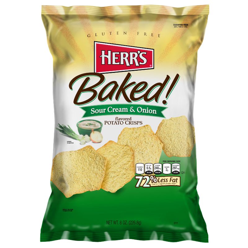 HERR's Baked! Sour Cream & Onion Potato Chips - 8oz