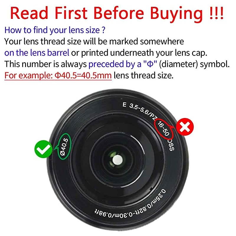 405mm Snapon Lens Cap Cover with Keeper for Sony EMount 1650mm F3556 Lens for Sony Alpha a6600 a6500 a6400 a6300 a6100 a6000 a5100 a5000 Camera  Lens Cap Lens Cover Leash 2 Pack