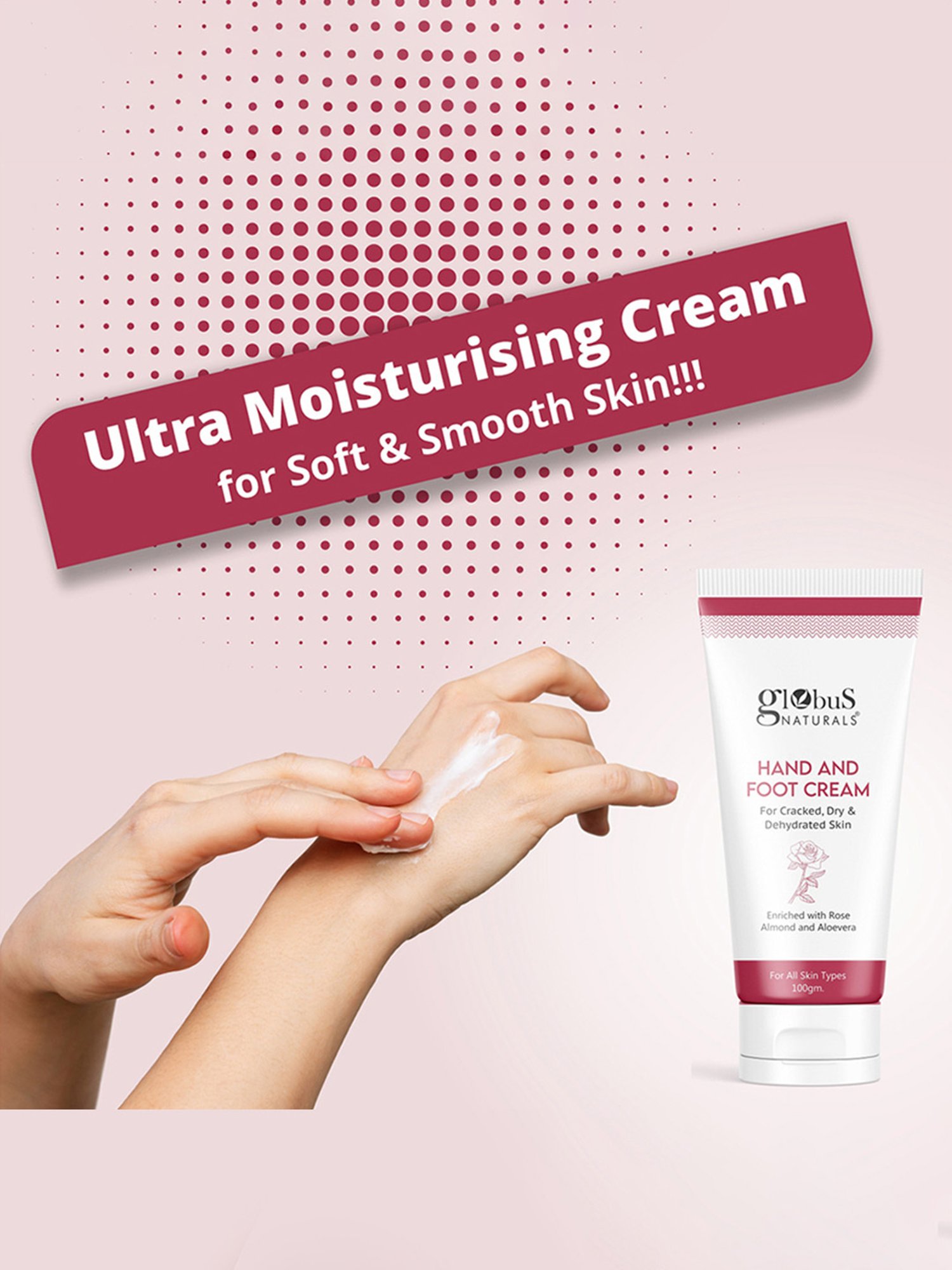 Globus Naturals Nourishing Hand and Foot Cream - Pack of 3