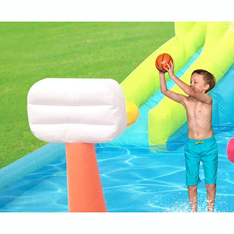 Kahuna 90778 Twin Peaks Outdoor Inflatable Backyard Kid Pool Water Park Two Slides Two Basketball Hoops Climbing Wall Sprinklers and Bounce House
