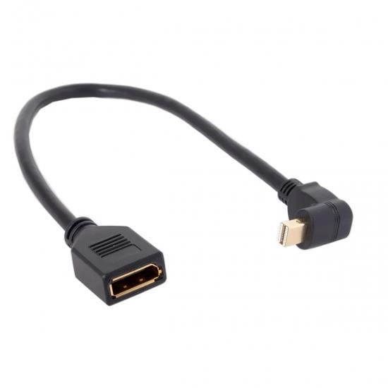 Xiwai Down Angled Mini DP DisplayPort 90 Degree to DisplayPort  Female Cable for Displays Monitors