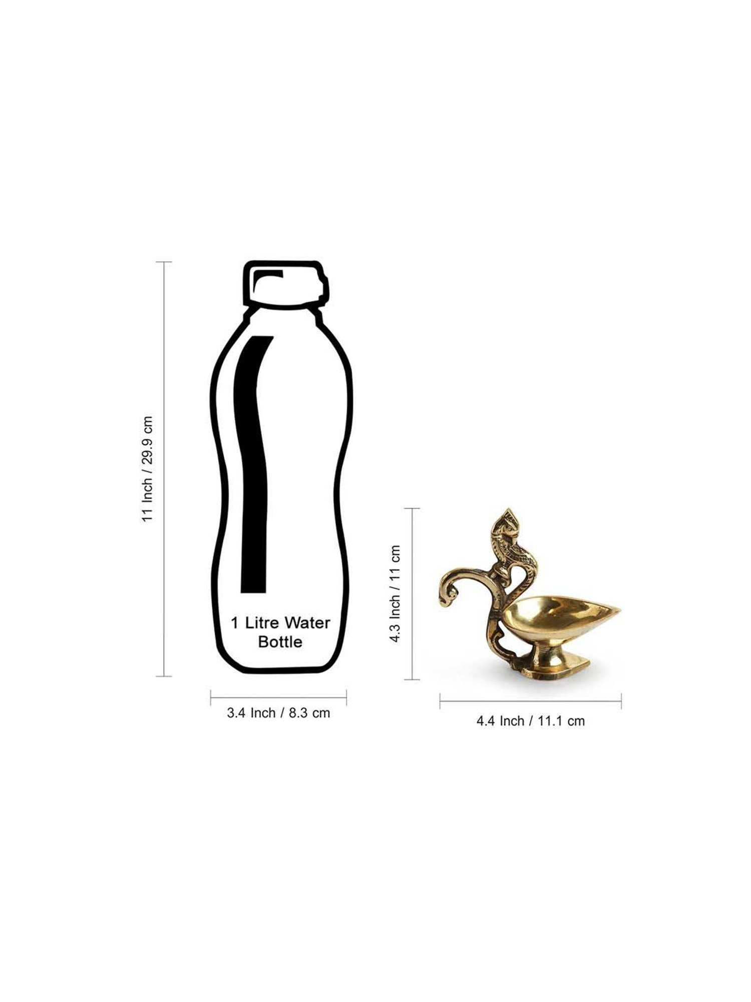 ExclusiveLane Golden Brass Handcarved Peacock 1 Wick Diya