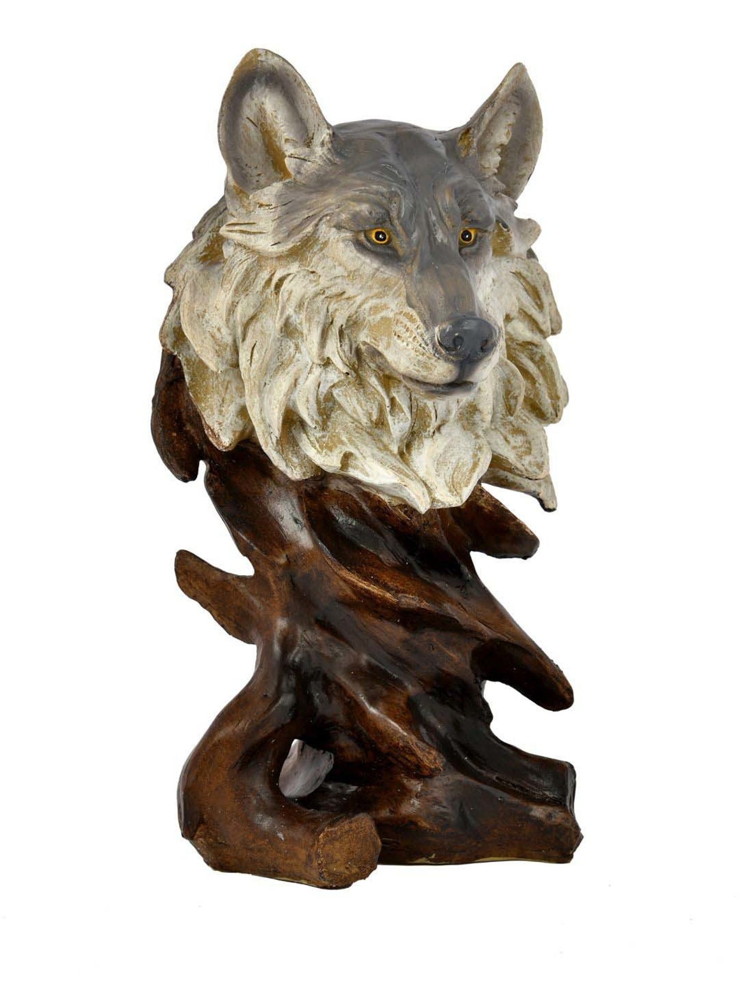 Tayhaa Brown Resin Wolf'S Den Showpiece