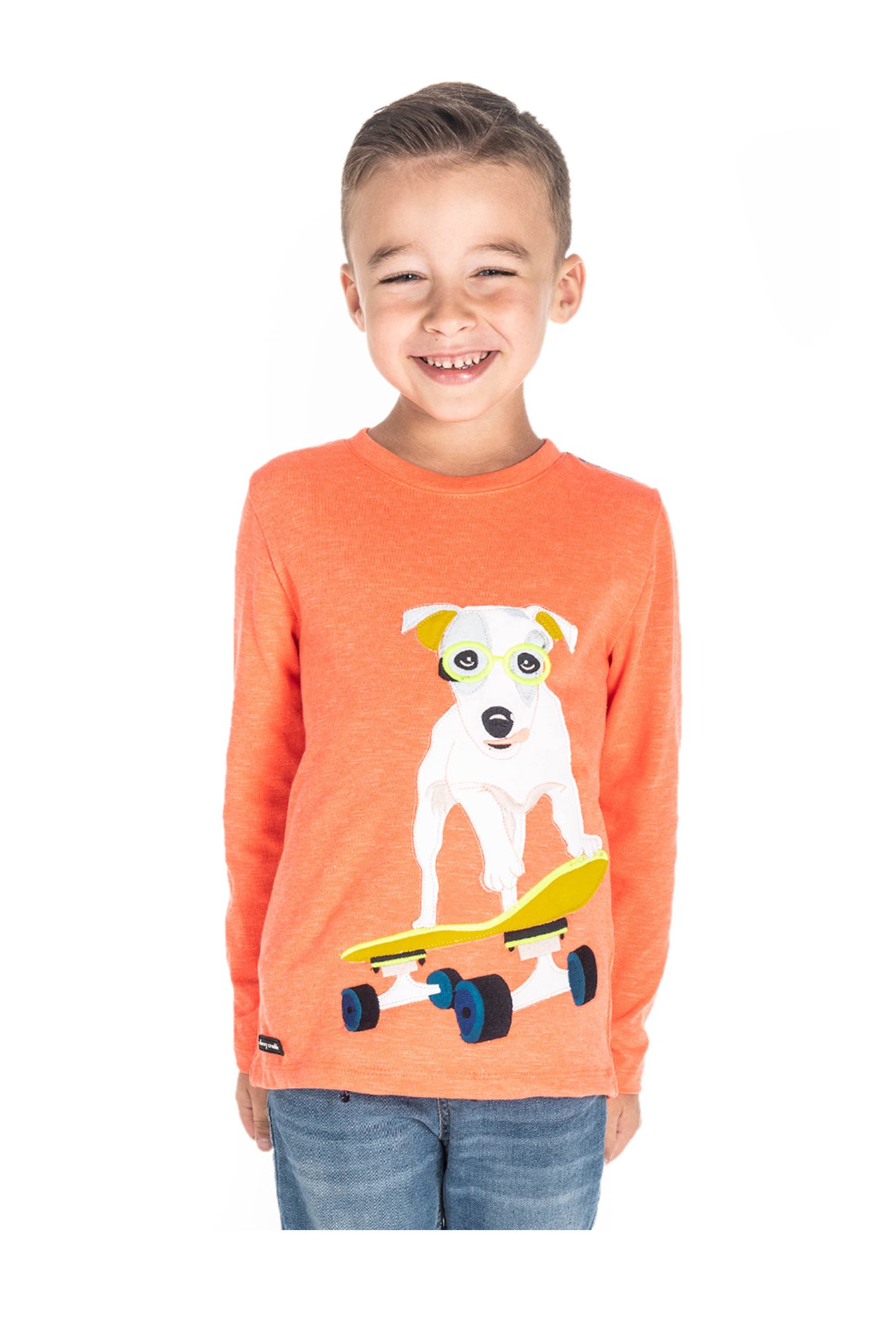 Cherry Crumble By Nitt Hyman Kids Orange Applique T-Shirt