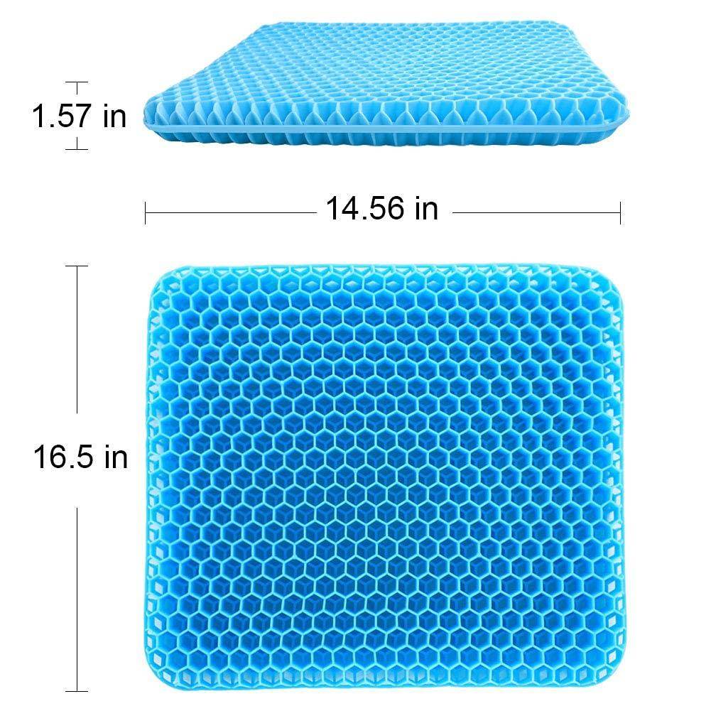 Hiroharu Breathable Gel Seat Cushion - Double Layer Honeycomb Office Chair Cushion, Car Seat Cushion for Help Relieve Pain, Chair Pads Suitable for Office Chair, Wheelchair, Office and Car Accessories