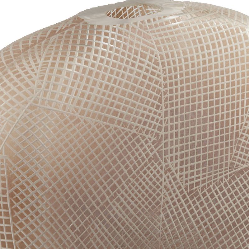 Studio 55D Hovea 11" Wide Matte Brown Cross Hatch Glass Vase