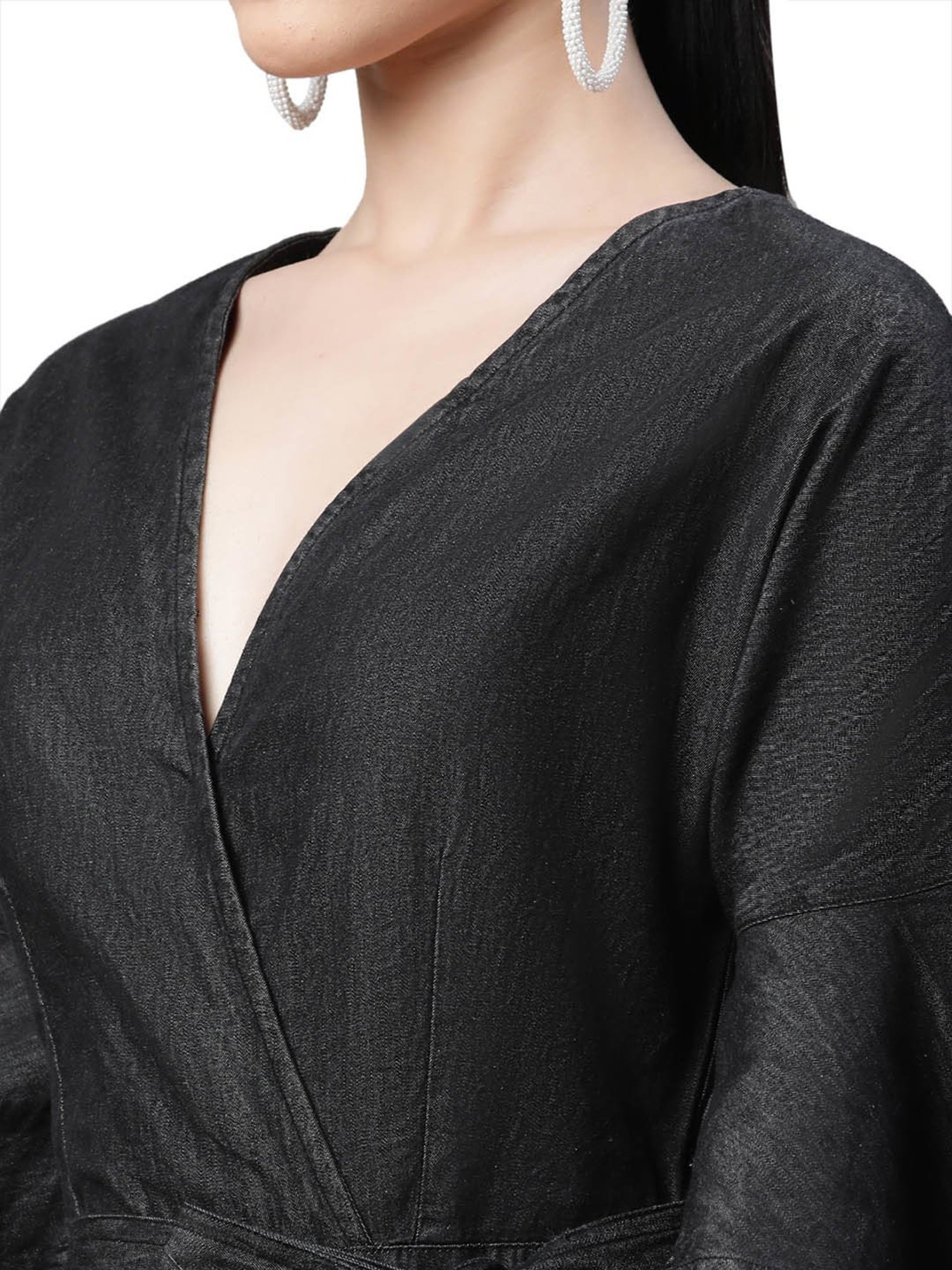 Global Republic Charcoal Wrap Dress