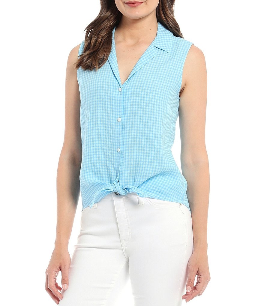 Tommy Bahama Gingham-Way Sleeveless Camp Shirt