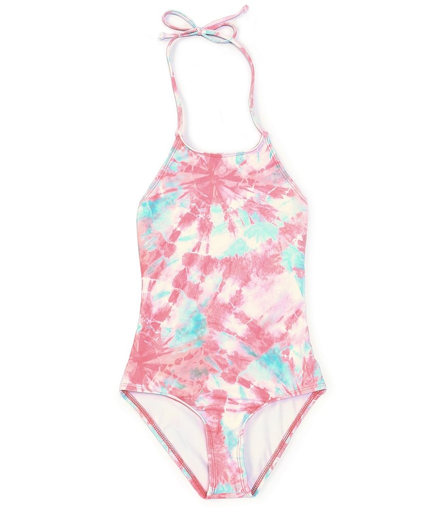 Splendid Big Girls 7-16 Bellini High-Neck Tie-Dye One-Piece Swimsuit
