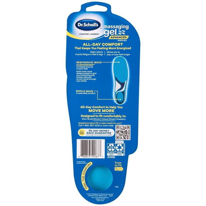 Dr. Scholl's Comfort & Energy Massaging Gel Advanced Insoles for Women - Size (6-10)