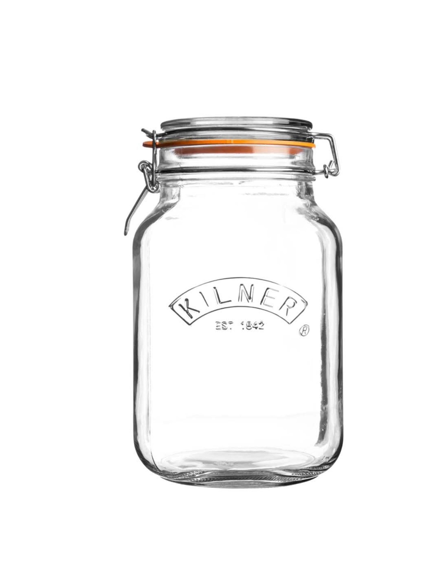 Kilner Transparent 12 cm Square Clip Top Jar (2 L) - Set of 1