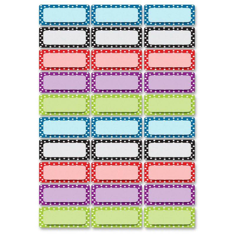 Ashley Dry Erase Dotted Nameplate Magnets - 1 Pack - Dotted Design - Rectangular