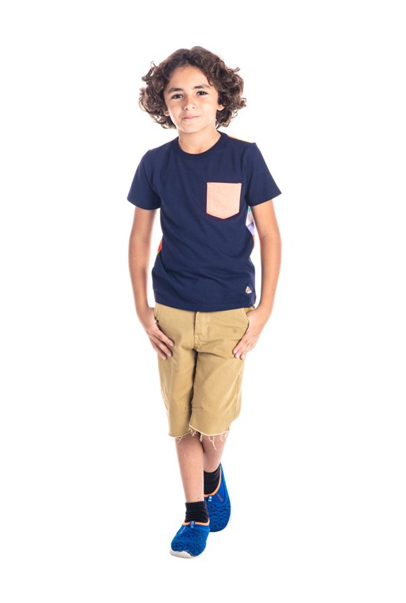 Cherry Crumble By Nitt Hyman Kids Navy Cotton T-Shirt
