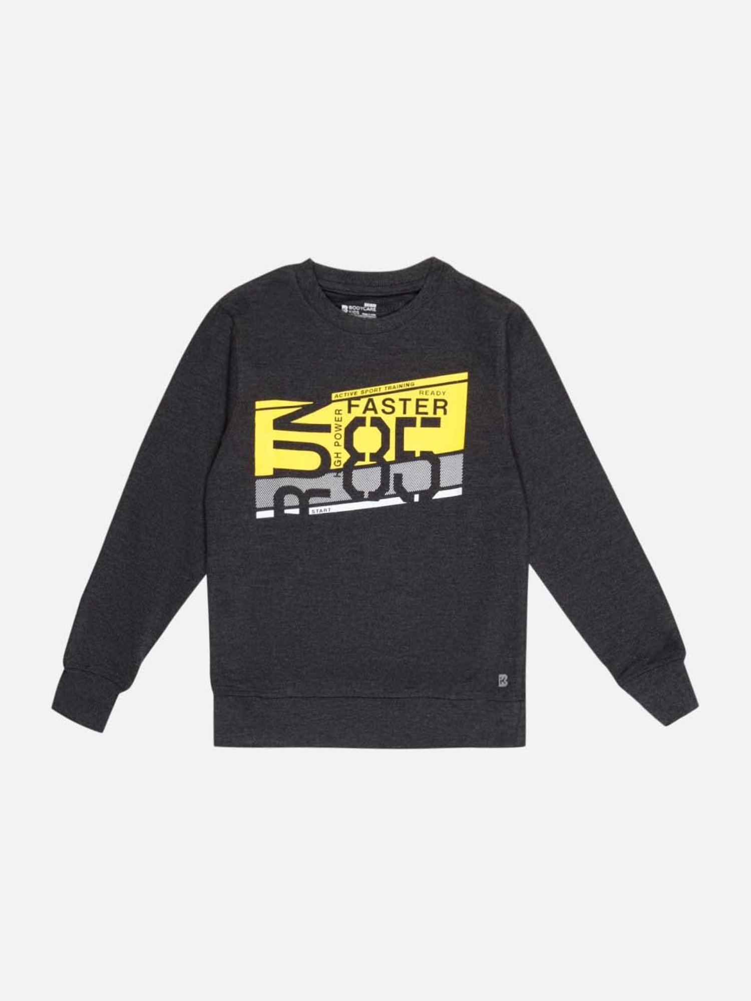 Bodycare Kids Anthra Grey Cotton Printed Full Sleeves Sweatshirt