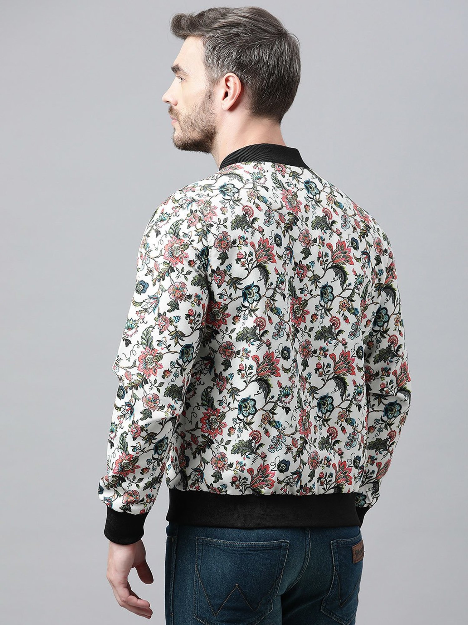 Hangup Plus Multicolor Regular Fit Floral Print Bomber Jacket