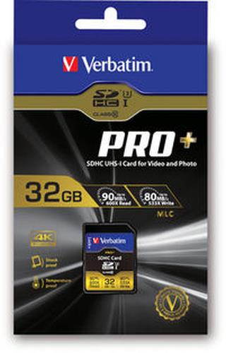 Verbatim Memory Card SDHC 90MB/s Read Speed 32GB BK/GD 49196
