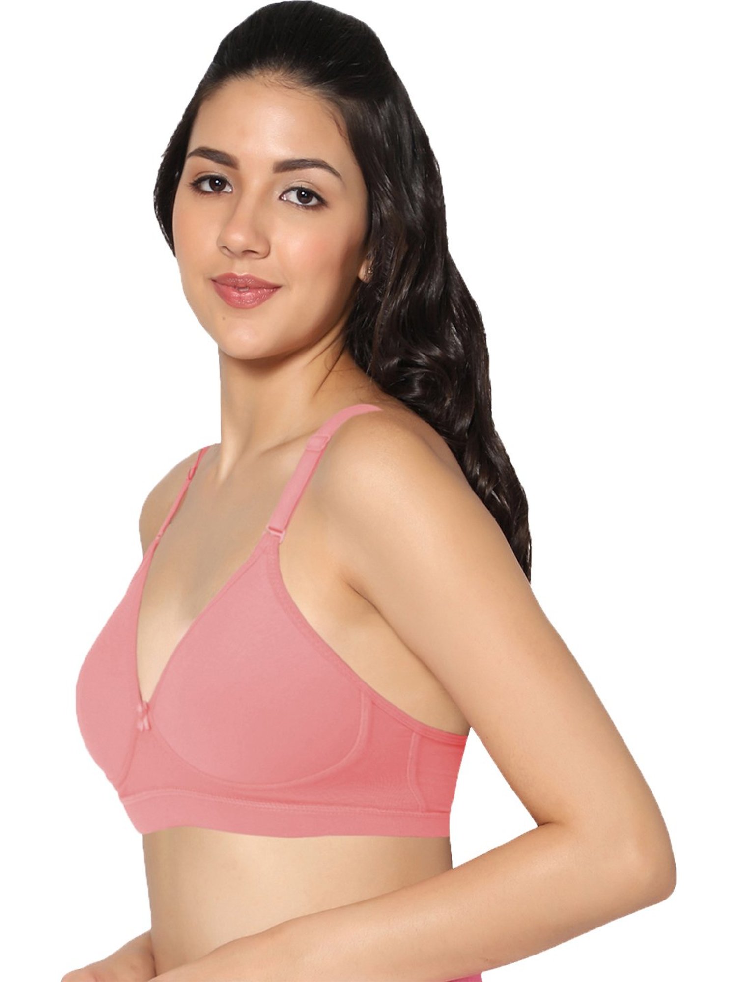 IN CARE Peach & Beige Non-Wired Full Coverage Push-Up Bra - Pack of 2