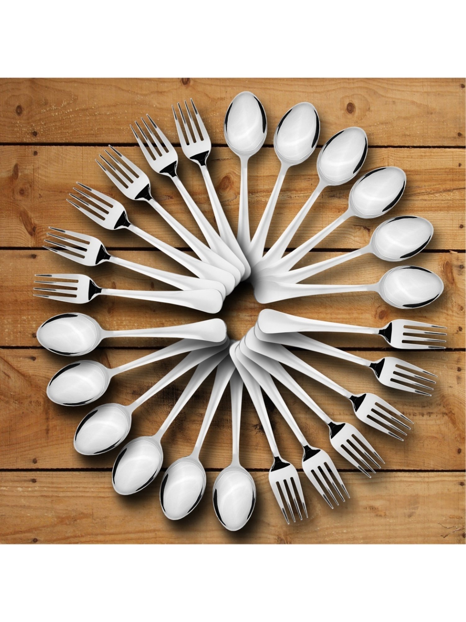 Sumeet S.S.Premium Quality Dessert/Table Spoon 12Pc-18.5cm,Desert/Table Fork 12pc-18.2cm(1.6mm Thick