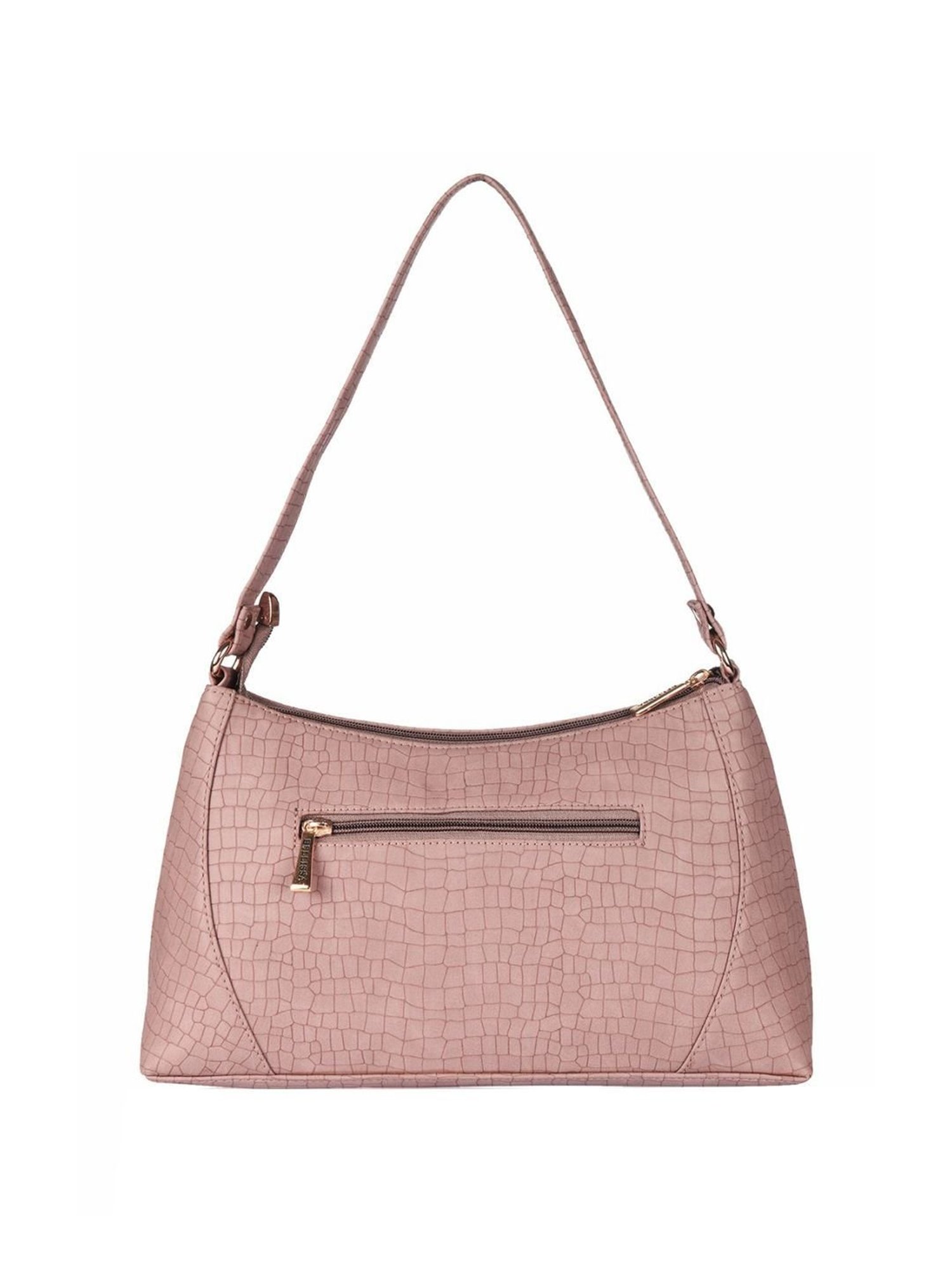 Bellissa Nude Textured Medium Premium Shoulder Handbag