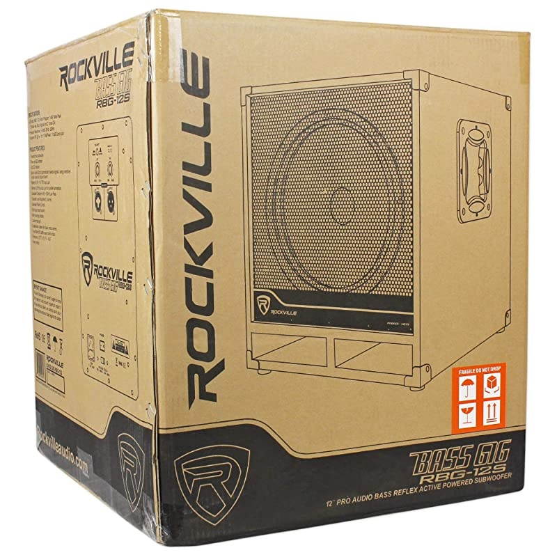New RBG12S Bass Gig 1400 Watt Active Powered PA Subwoofer DJ/Pro, 12 inch