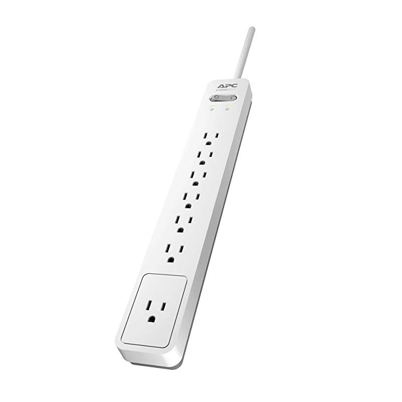 Surge Protector Power Strip,  PE76WG, 1440 Joule, Flat Plug, 7 Outlet Strip