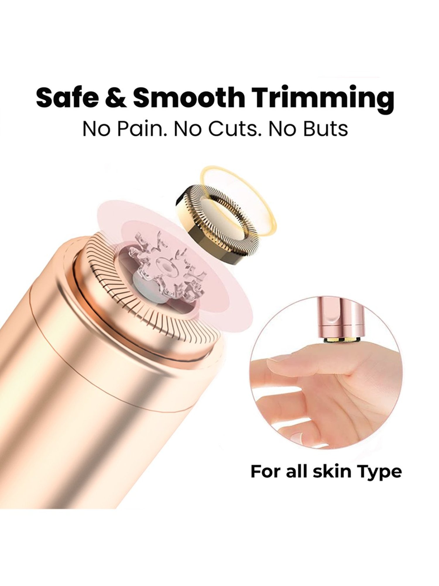 WINSTON Rechargeable Battery Operated Face Trimmer Waterproof Head Cordless Women Face Hair Remover