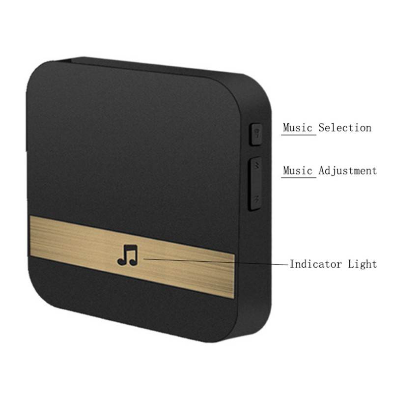 AC90-250V Smart Indoor Doorbell Chime Wireless WiFi Door Bell US  Plug (Black)