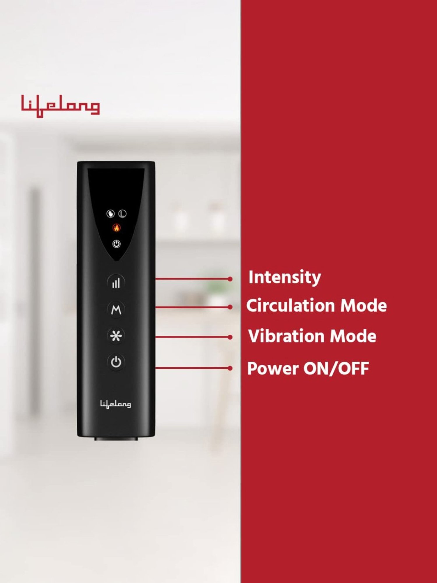 Lifelong LLM504 Rechargeable Air Pressure Massager for Calves with Heat and Vibration (Black)