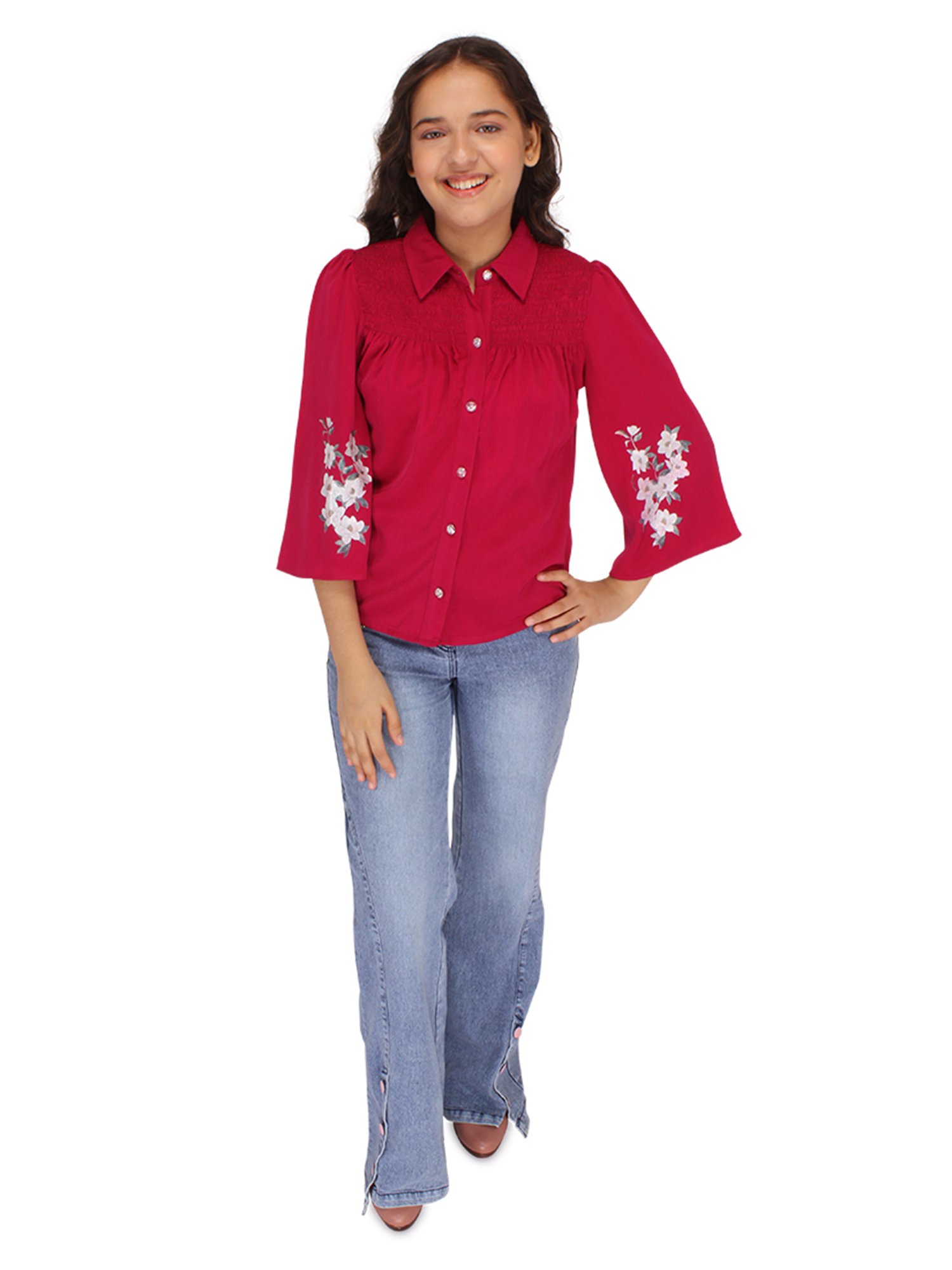 Tiny Girl Kids Pink Solid Top