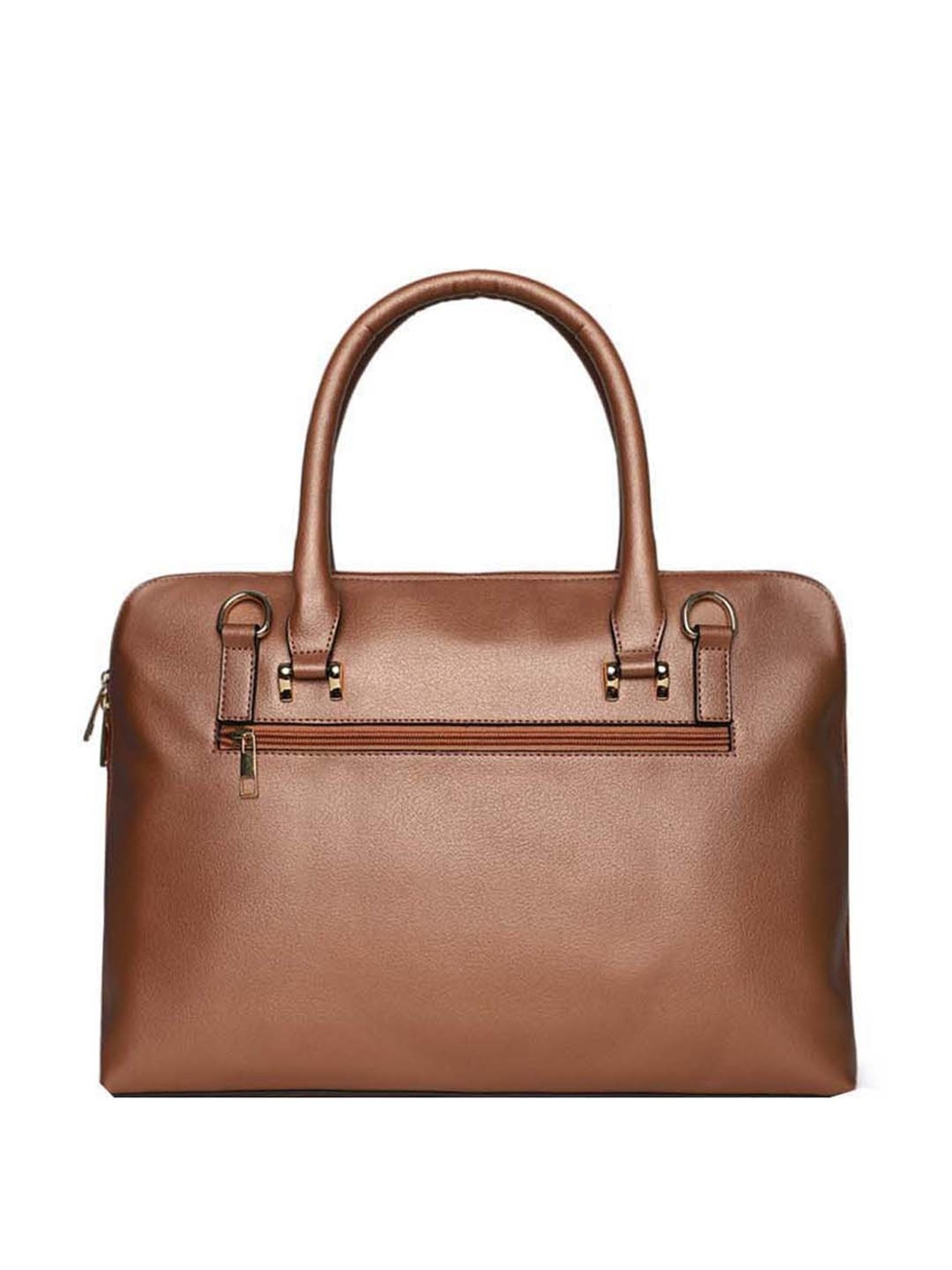 Baggit Brown PVC Solid Laptop Messenger Bag