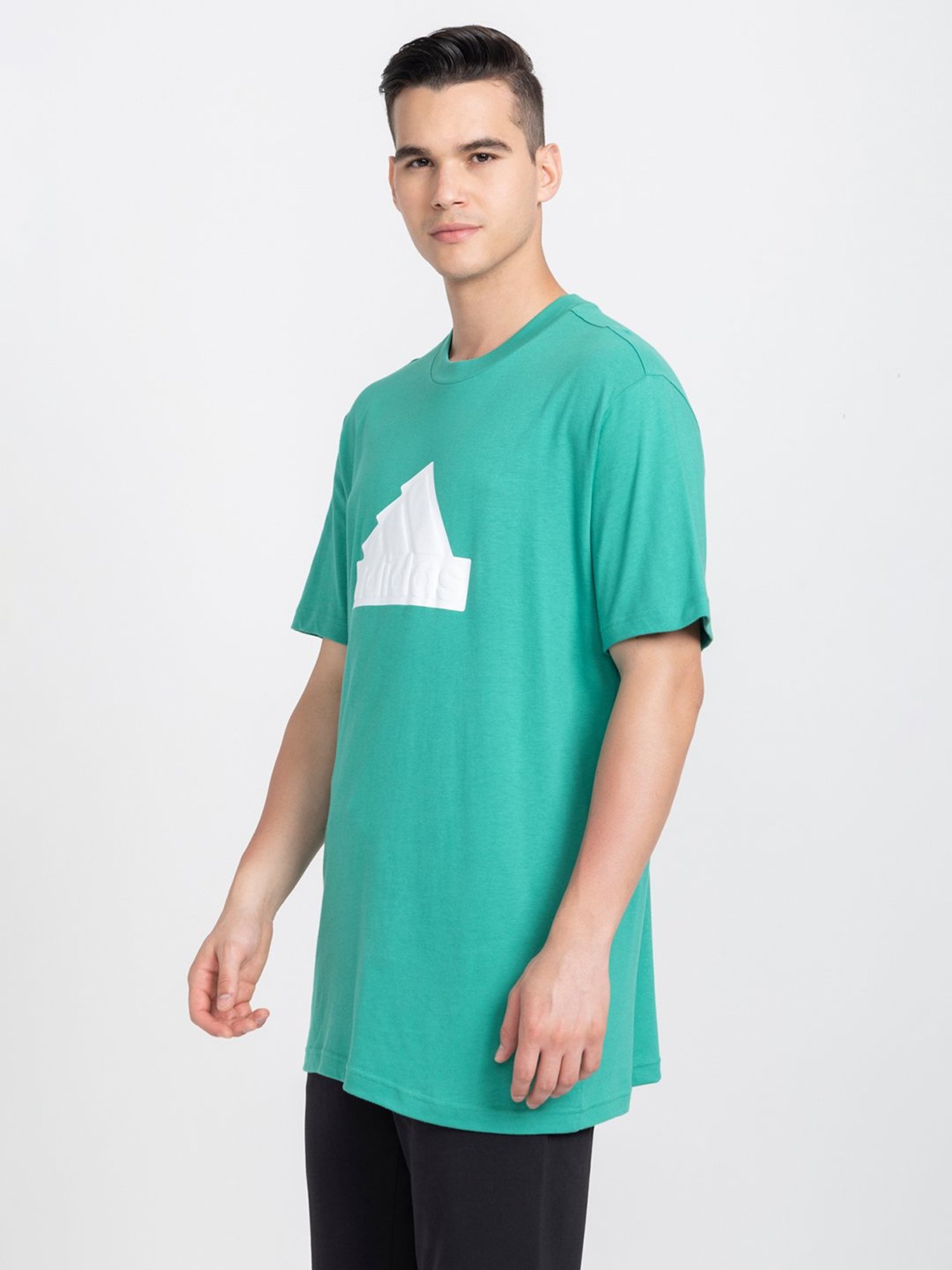 adidas Green Loose Fit Future Icons Cotton Crew T-Shirt